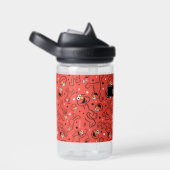 Red Dancing Elmo Pattern | Name hinzufügen Trinkflasche (rechts)