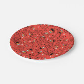 Red Dancing Elmo Pattern Pappteller (Schrägansicht)