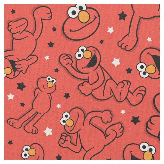 Red Dancing Elmo Pattern Stoff (Nahaufnahme)