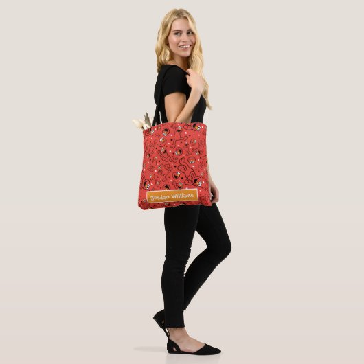 Red Dancing Elmo Pattern Tasche (Am Model)