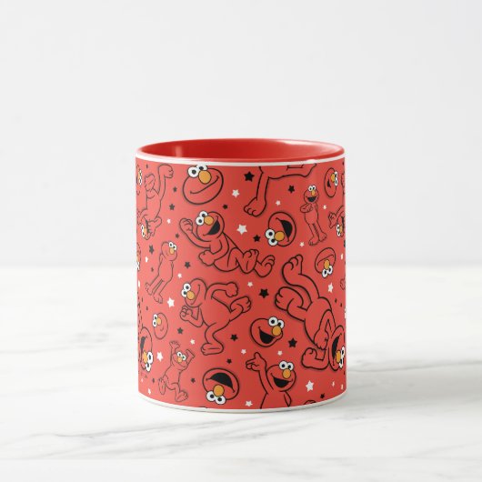 Red Dancing Elmo Pattern Tasse (Zentrum)
