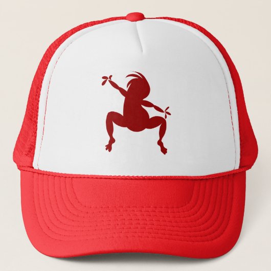 Red Dancing Kokopelli Truckerkappe (Vorderseite)