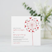 Red Dandelions Liebe Sommerhochzeit Einladung (Stehend Vorderseite)
