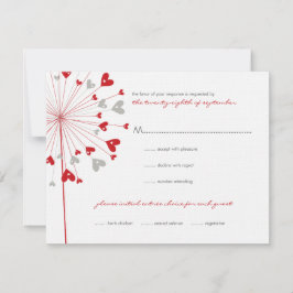 Red Dandels Liebe Summer Wedding RSVP Card