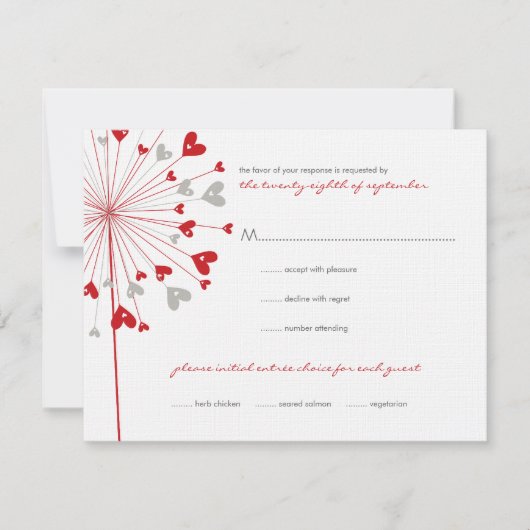 Red Dandels Liebe Summer Wedding RSVP Card Karte (Vorderseite)
