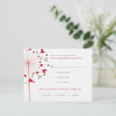 Red Dandels Liebe Summer Wedding RSVP Card Karte (Stehend Vorderseite)