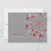 Red Dandels Liebe Summer Wedding RSVP Card Karte (Rückseite)