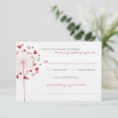 Red Dandels Liebe Summer Wedding RSVP Card Karte (Stehend Vorderseite)