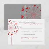 Red Dandels Liebe Summer Wedding RSVP Card Karte (Vorne/Hinten)