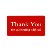 Red Danke, dass du Sticker oder Hochzeitsmarken ha Adressaufkleber (Vorne)