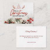 Red Dankeschön an Holiday Bull-Visitenkarte Mitteilungskarte (Vorne/Hinten)