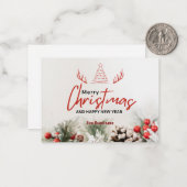 Red Dankeschön an Holiday Bull-Visitenkarte Mitteilungskarte (Vorderseite/Rückseite Beispiel)