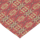Red Dark Brown Tan Beige Rust Orange Tribal Art Großer Tischläufer (Ecke)
