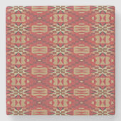 Red Dark Brown Tan Beige Rust Orange Tribal Art Steinuntersetzer (Vorderseite)
