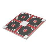 Red Dark Gray und White Modern Mosaic Geometric Fliese (Seite)