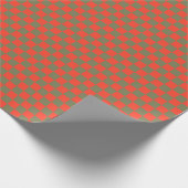 Red & Dark Green Checkerboard - Festive Retro  Geschenkpapier (Ecke)