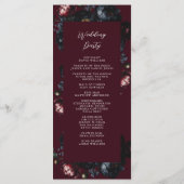 Red Dark Moody Romantic Black Peony Gothic Wedding Programm (Rückseite)