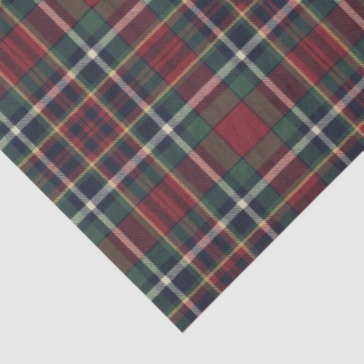 Red Dark Navy Blue Green Plaid Pattern Holiday Seidenpapier (Ausschnitt)