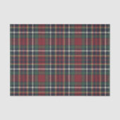 Red Dark Navy Blue Green Plaid Tissue Paper Seidenpapier (Vorderseite)