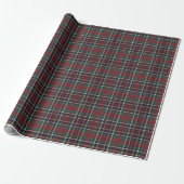 Red Dark Navy Blue Green Plaid Wrapping Paper Geschenkpapier (Ungerollt)