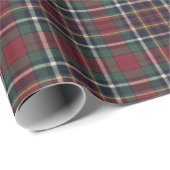 Red Dark Navy Blue Green Plaid Wrapping Paper Geschenkpapier (Rolleneckpunkt)