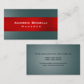 Red Dark Slate Gray Creative Manager Business Card Visitenkarte (Vorne/Hinten)
