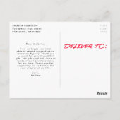 Red Dashed Modern Foto Abschluss Vielen Dank Postkarte (Rückseite)