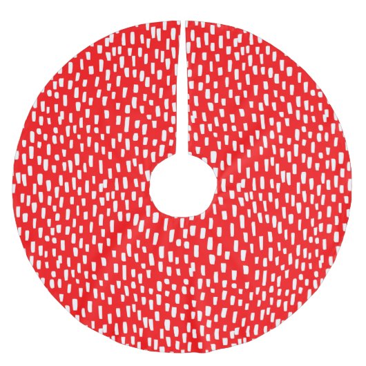 Red Dashingly Bright Polyester Weihnachtsbaumdecke (Vorderseite)