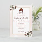 Red Dastar bandi Einladungskarte Einladung (Stehend Vorderseite)