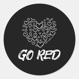 Red Day Go Red Heart Disease Awareness Gifts Women Runder Aufkleber