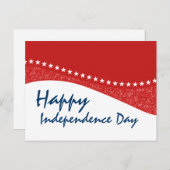 Red Dazzling Star Curves 4. Juli Postkarte (Vorne/Hinten)