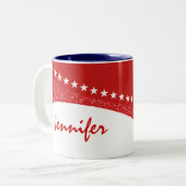 Red Dazzling Star Curves Tasse (Vorderseite Links)