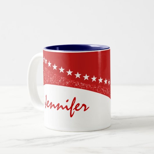 Red Dazzling Star Curves Tasse (Vorderseite Links)