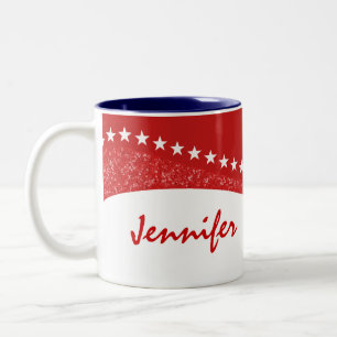Red Dazzling Star Curves Tasse