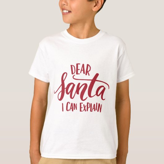 Red Dear Santa I kann Handschrift erklären T-Shirt (Vorderseite)