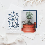 Red Dear Santa Lass Me Erklären Weihnachten für Be<br><div class="desc">Lieber Weihnachtsmann lass mir erklären! Schick Weihnachten Grüße mit diesem lustigen und festlichen Urlaub Foto Postkarte. Es enthält ein handgeschriebenes Zitat und eine einfache Typografie. Personalisieren Sie diese, indem Sie einen Gruß, Namen, Foto und andere Details hinzufügen. Diese Weihnachtsfotokarte eignet sich perfekt für Urlaubs- und Hundeschlittkarten. Erhältlich als Flachkarte, gefaltete...</div>