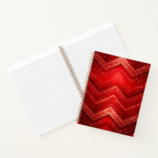 Red Decoration Glitzer Notebook Notizblock (Innenseite)