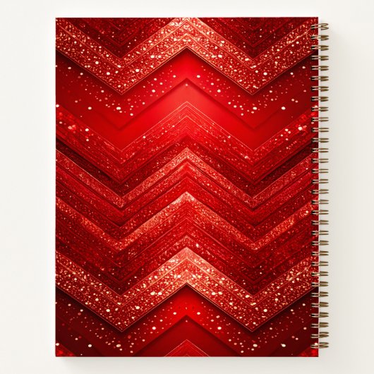 Red Decoration Glitzer Notebook Notizblock (Rückseite)