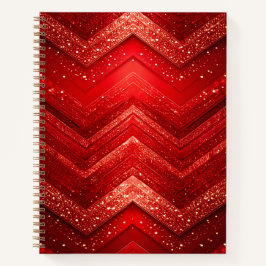 Red Decoration Glitzer Notebook Notizblock