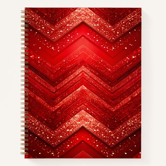 Red Decoration Glitzer Notebook Notizblock (Vorderseite)