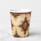 Red Decorative Christmas Holiday Paper Cups Pappbecher (Rückseite)