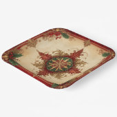 Red Decorative Christmas Holiday Paper Plate Pappteller (Gewinkelt)