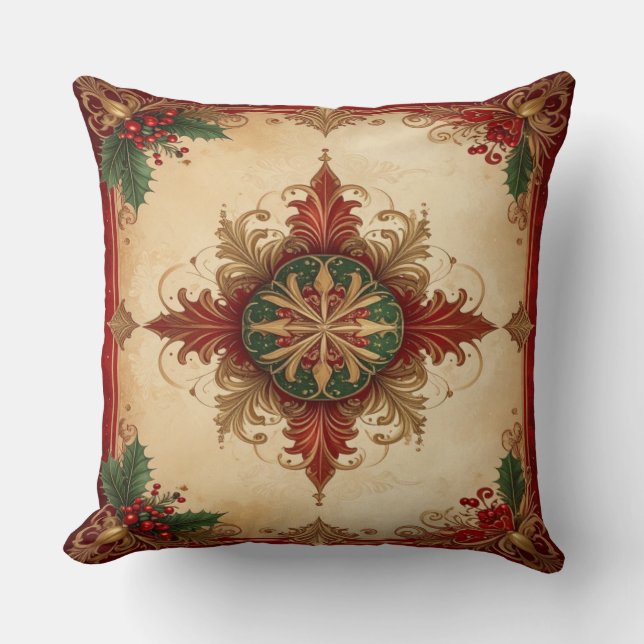 Red Decorative Christmas Throw Pillow Kissen (Vorderseite)