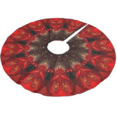 Red Decorative Christmas Tree Skirt Polyester Weihnachtsbaumdecke (Schrägansicht)