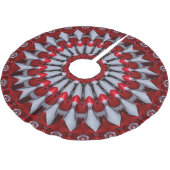 Red Decorative Christmas Tree Skirt Polyester Weihnachtsbaumdecke (Schrägansicht)