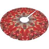 Red Decorative Christmas Tree Skirt Polyester Weihnachtsbaumdecke (Schrägansicht)