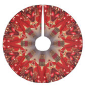Red Decorative Christmas Tree Skirt Polyester Weihnachtsbaumdecke (Vorderseite)