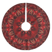 Red Decorative Christmas Tree Skirt Polyester Weihnachtsbaumdecke (Vorderseite)