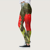 Red decorative Dahlia Leggings (Links)