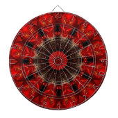 Red Decorative Floral Dartboard Dartscheibe (vorne)